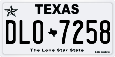 TX license plate DLO7258