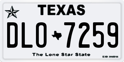 TX license plate DLO7259