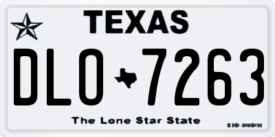 TX license plate DLO7263