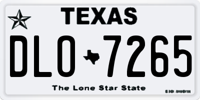 TX license plate DLO7265