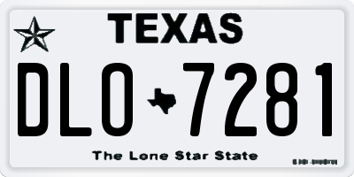 TX license plate DLO7281