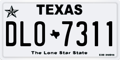 TX license plate DLO7311