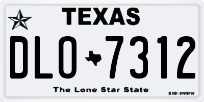 TX license plate DLO7312