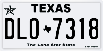 TX license plate DLO7318