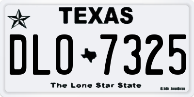 TX license plate DLO7325