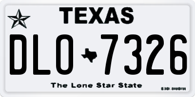 TX license plate DLO7326
