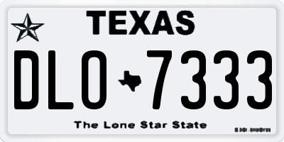 TX license plate DLO7333