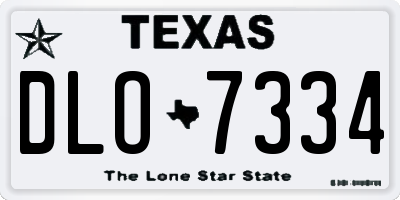 TX license plate DLO7334