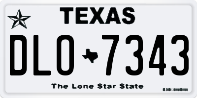TX license plate DLO7343