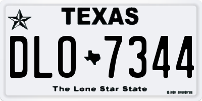 TX license plate DLO7344