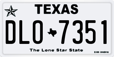 TX license plate DLO7351