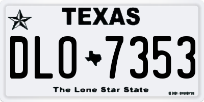 TX license plate DLO7353