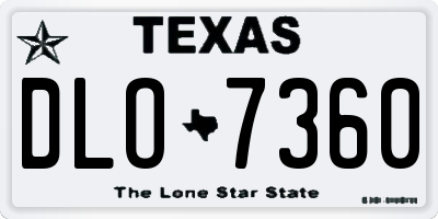 TX license plate DLO7360
