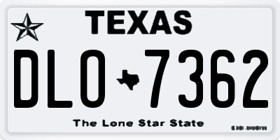TX license plate DLO7362