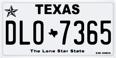 TX license plate DLO7365
