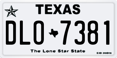TX license plate DLO7381
