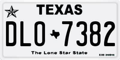 TX license plate DLO7382