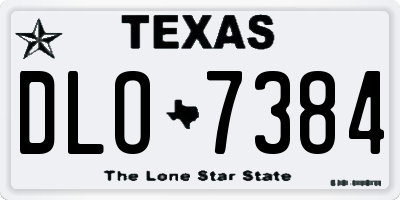 TX license plate DLO7384
