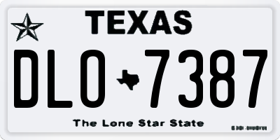 TX license plate DLO7387