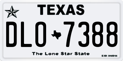 TX license plate DLO7388