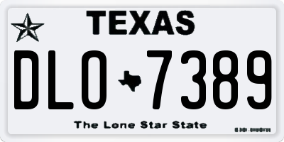 TX license plate DLO7389