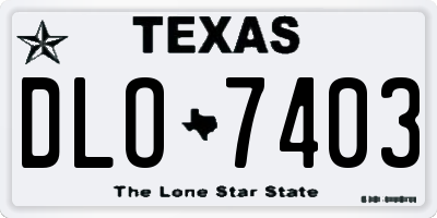 TX license plate DLO7403