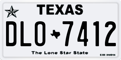 TX license plate DLO7412