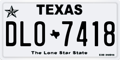TX license plate DLO7418