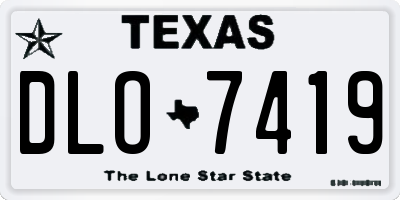 TX license plate DLO7419