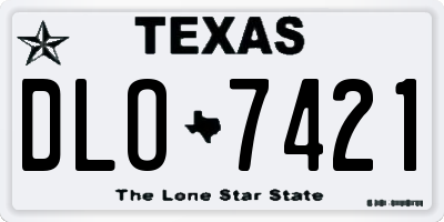 TX license plate DLO7421