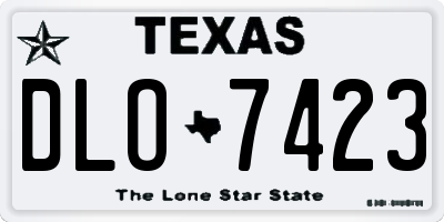 TX license plate DLO7423