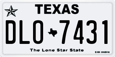 TX license plate DLO7431