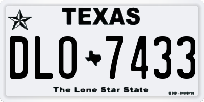 TX license plate DLO7433