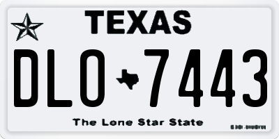 TX license plate DLO7443
