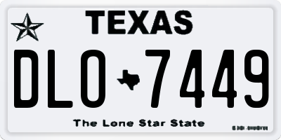 TX license plate DLO7449