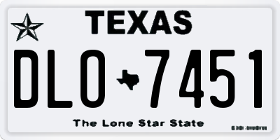 TX license plate DLO7451