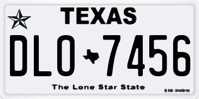 TX license plate DLO7456