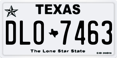 TX license plate DLO7463