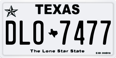 TX license plate DLO7477