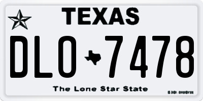 TX license plate DLO7478