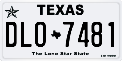 TX license plate DLO7481