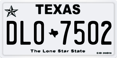 TX license plate DLO7502