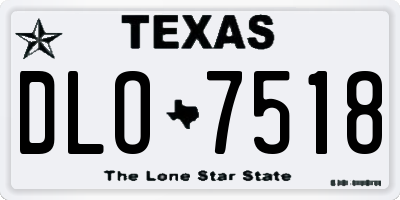 TX license plate DLO7518