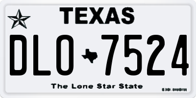 TX license plate DLO7524