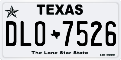 TX license plate DLO7526