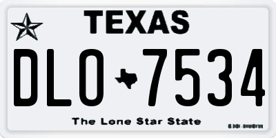 TX license plate DLO7534
