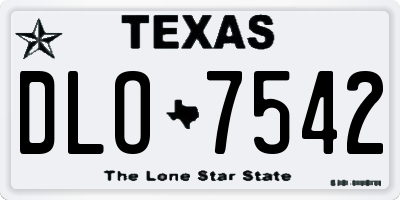 TX license plate DLO7542