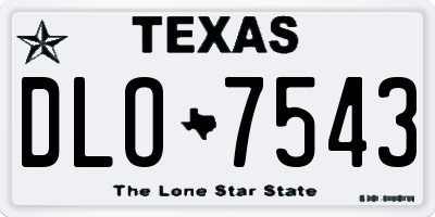 TX license plate DLO7543