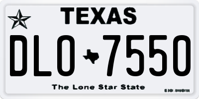 TX license plate DLO7550