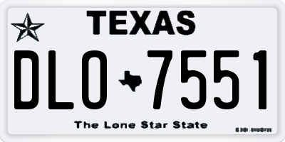 TX license plate DLO7551